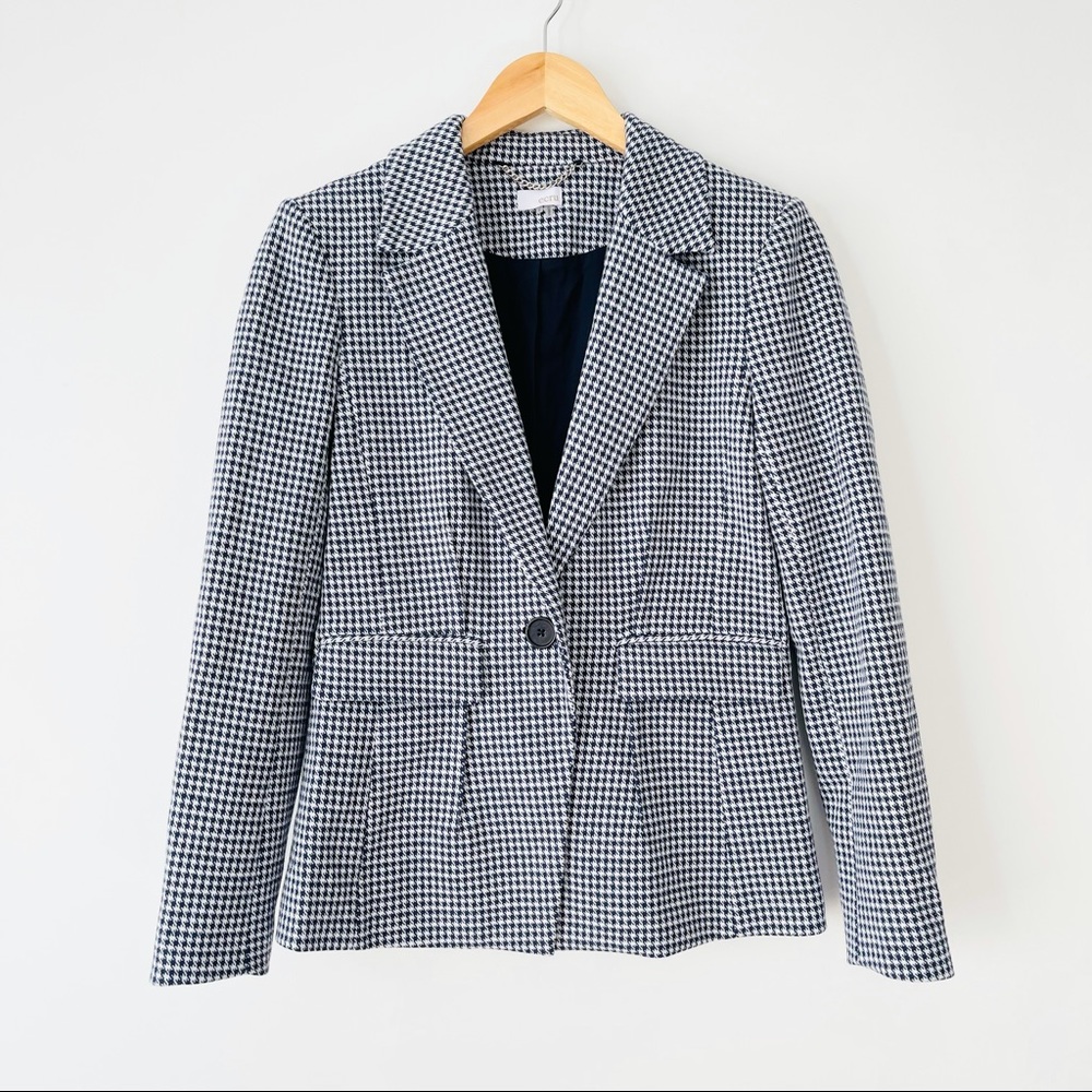 Ecru Navy Check NEW Sample Blazer